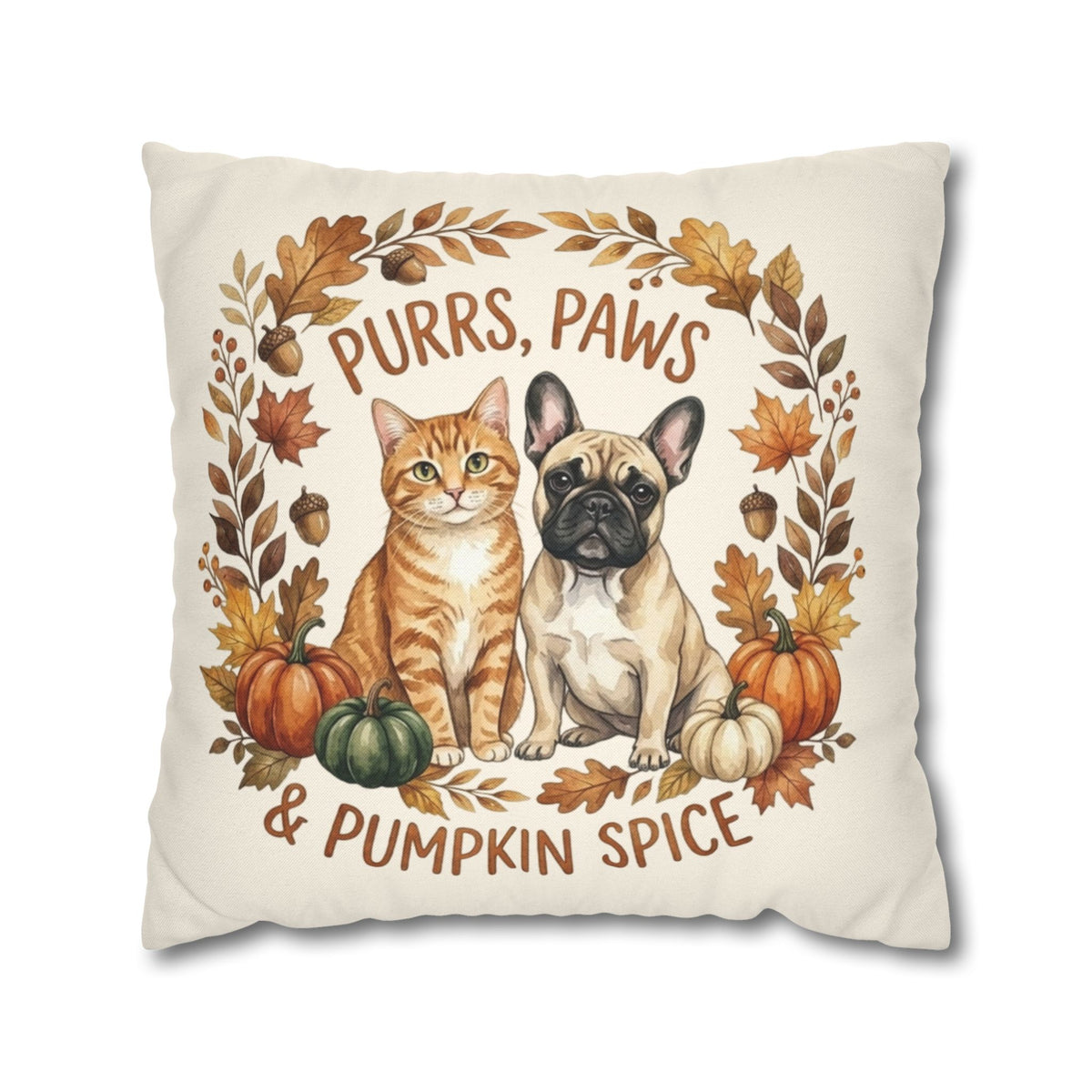Purrs, Paws & Pumpkin Spice Fall Pillowcase