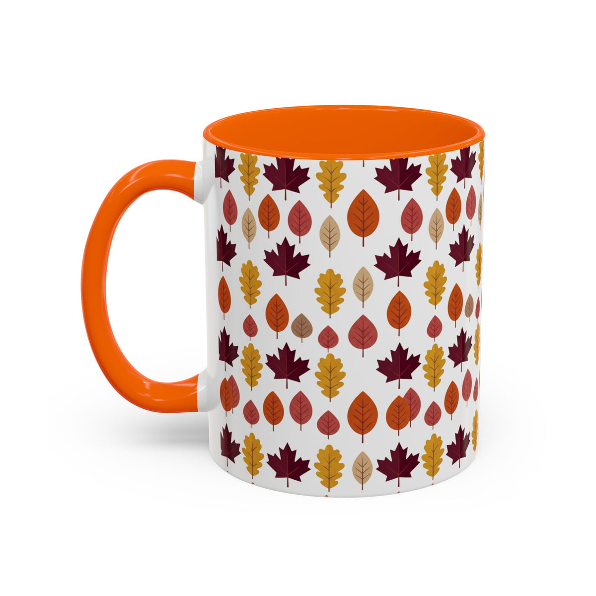 Autumn Leaves Accent Coffee Mug – Fall Leaf Pattern 11/15oz
