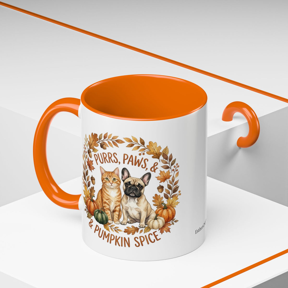 Fall Pet Mug - "Purrs, Paws & Pumpkin Spice" Accent Coffee Mug