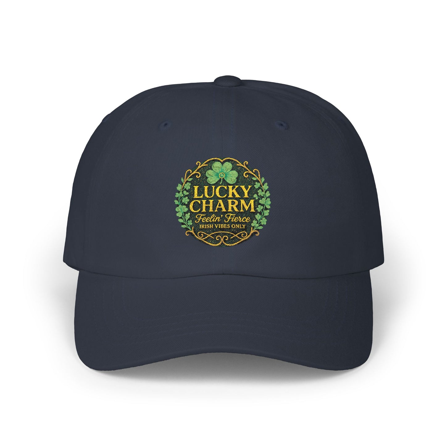 Luck Charm Feelin' Fierce Irish Vibes Only Embroidered Dad Cap