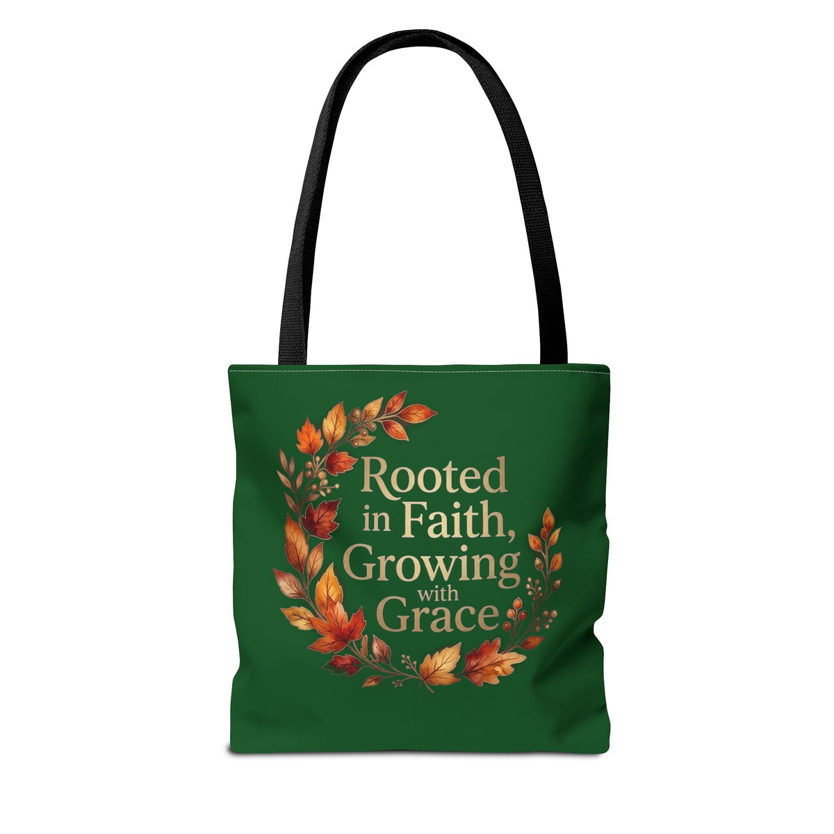 Faith Wreath Tote — "Rooted in Faith, Growing with Grace" Fall Canvas Bag