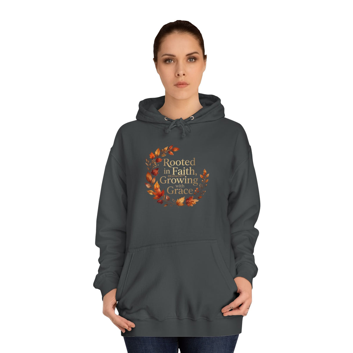 Hoodie - Rooted in Faith, Growing with Grace, Fall Wreath Hoodie