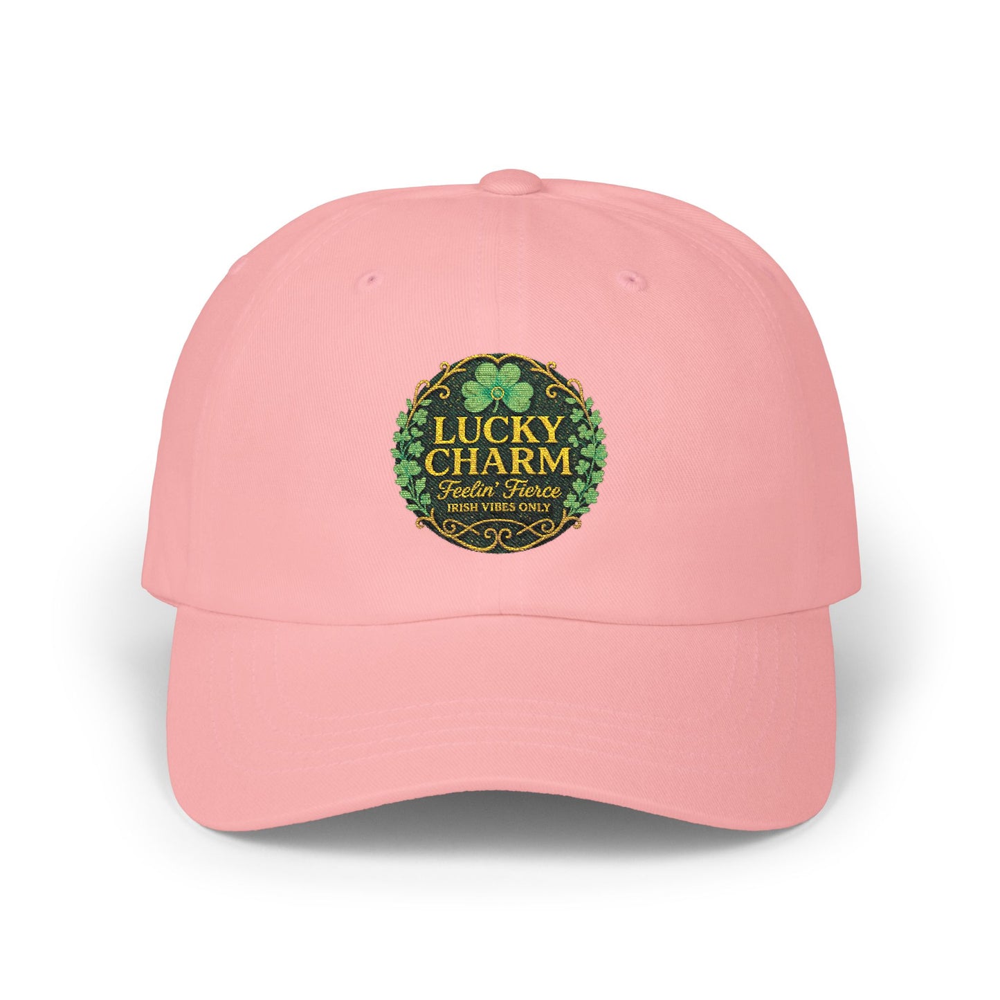 Luck Charm Feelin' Fierce Embroidered Dad Cap — Irish Vibes St. Patrick's