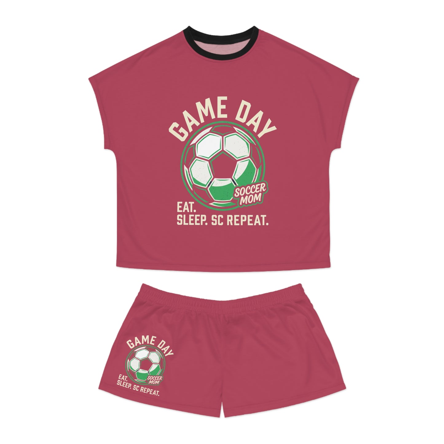 Game Day Women's Pajama Set — "Eat. Sleep. SC. Repeat." Soccer Mom Sleepwear