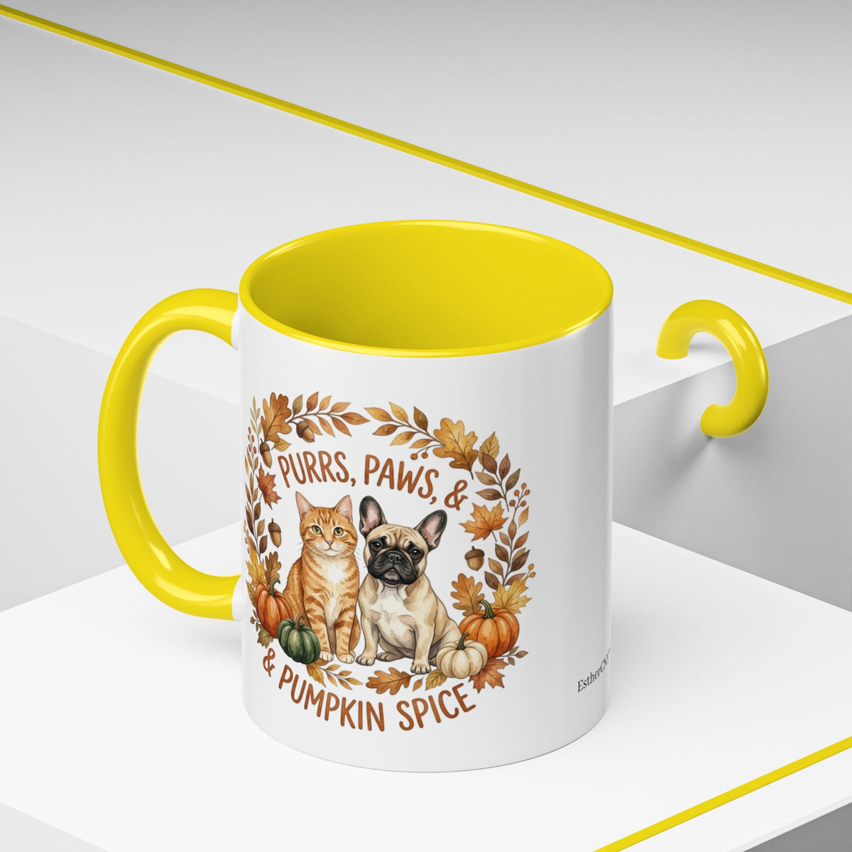 Fall Pet Mug - "Purrs, Paws & Pumpkin Spice" Accent Coffee Mug