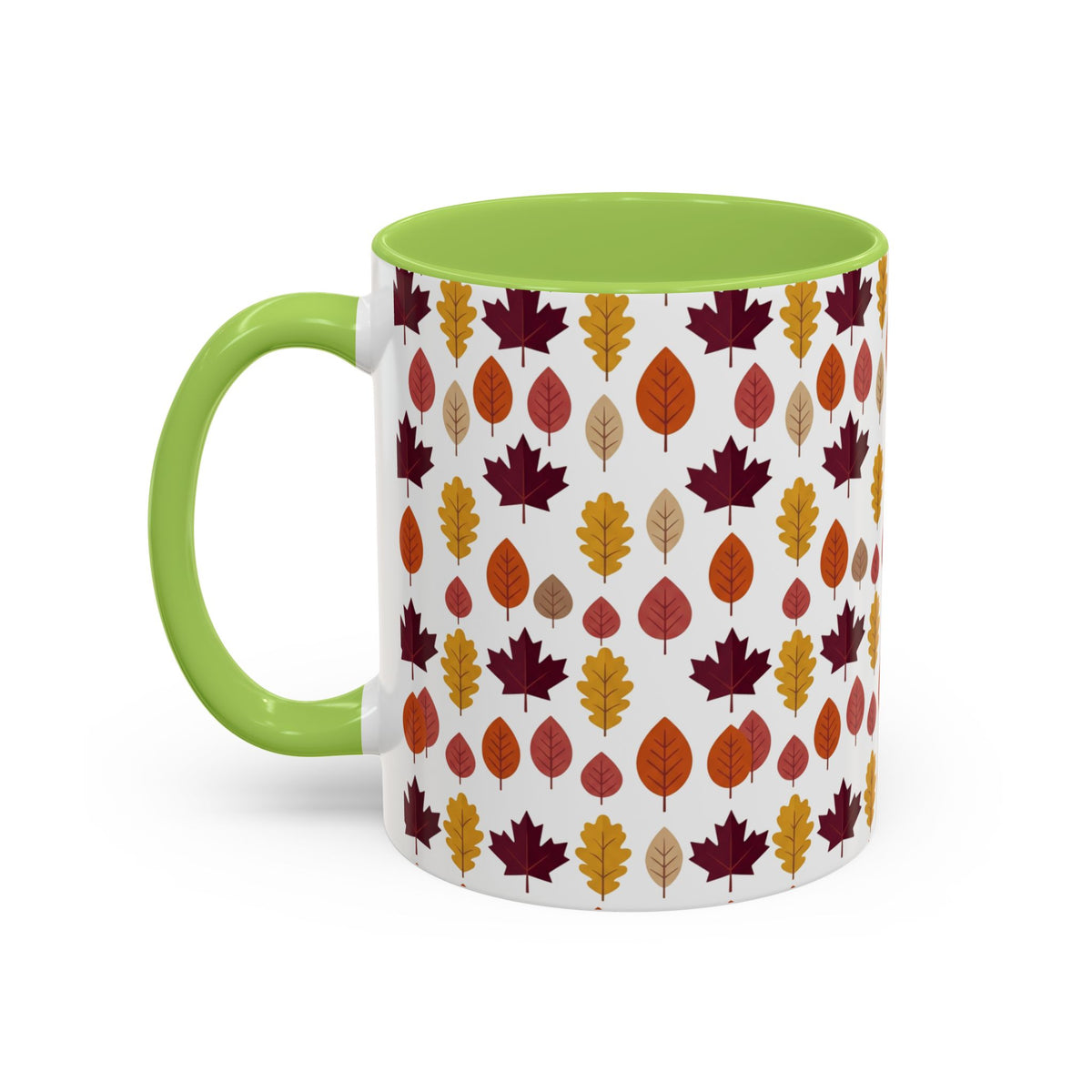 Autumn Leaves Accent Coffee Mug – Fall Leaf Pattern 11/15oz