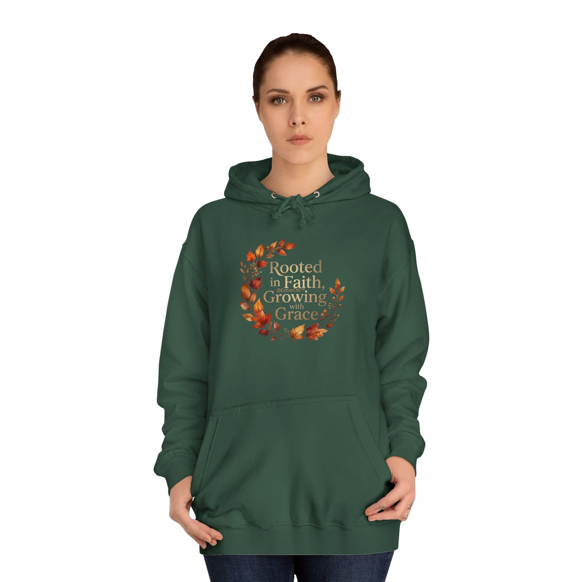 Hoodie - Rooted in Faith, Growing with Grace, Fall Wreath Hoodie