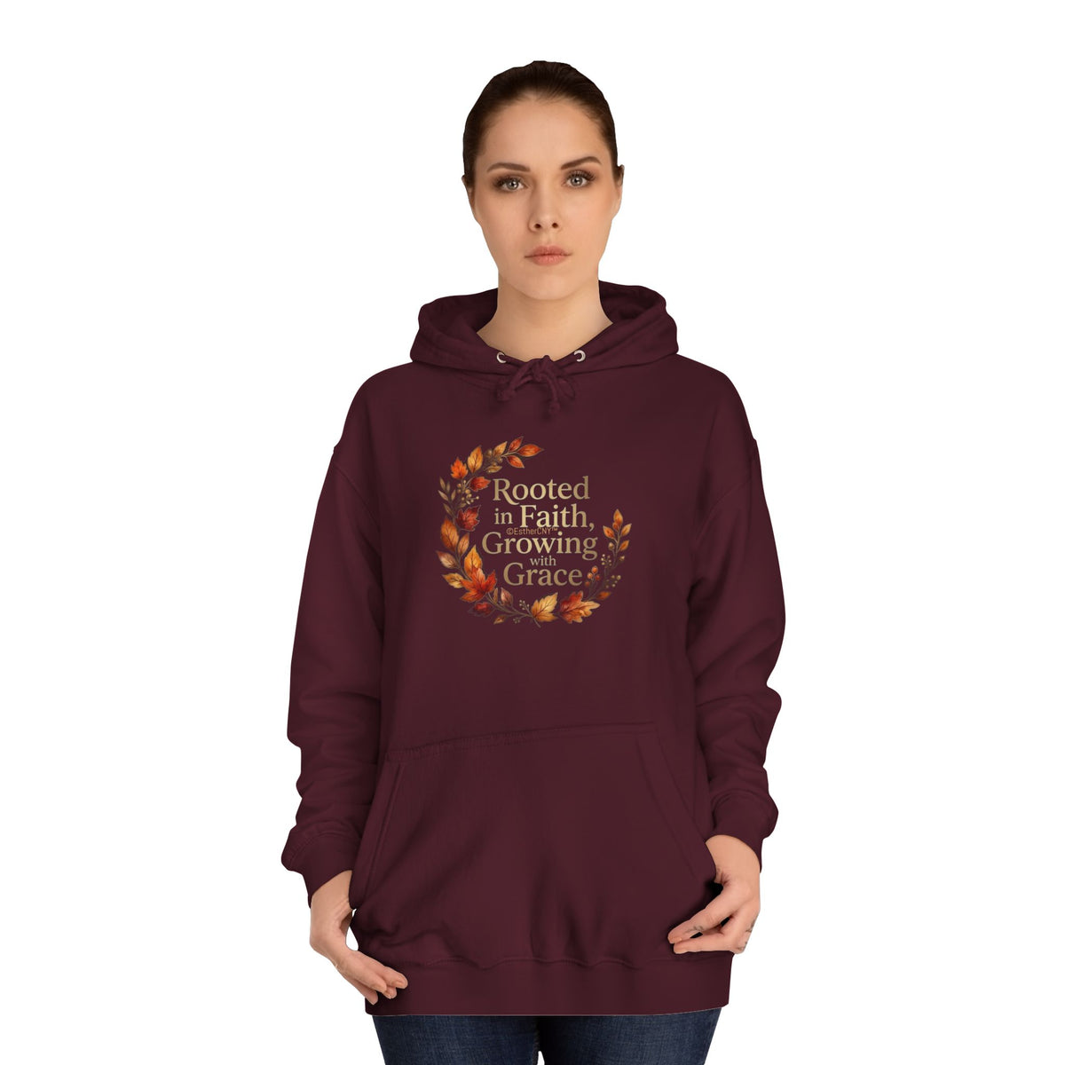 Hoodie - Rooted in Faith, Growing with Grace, Fall Wreath Hoodie
