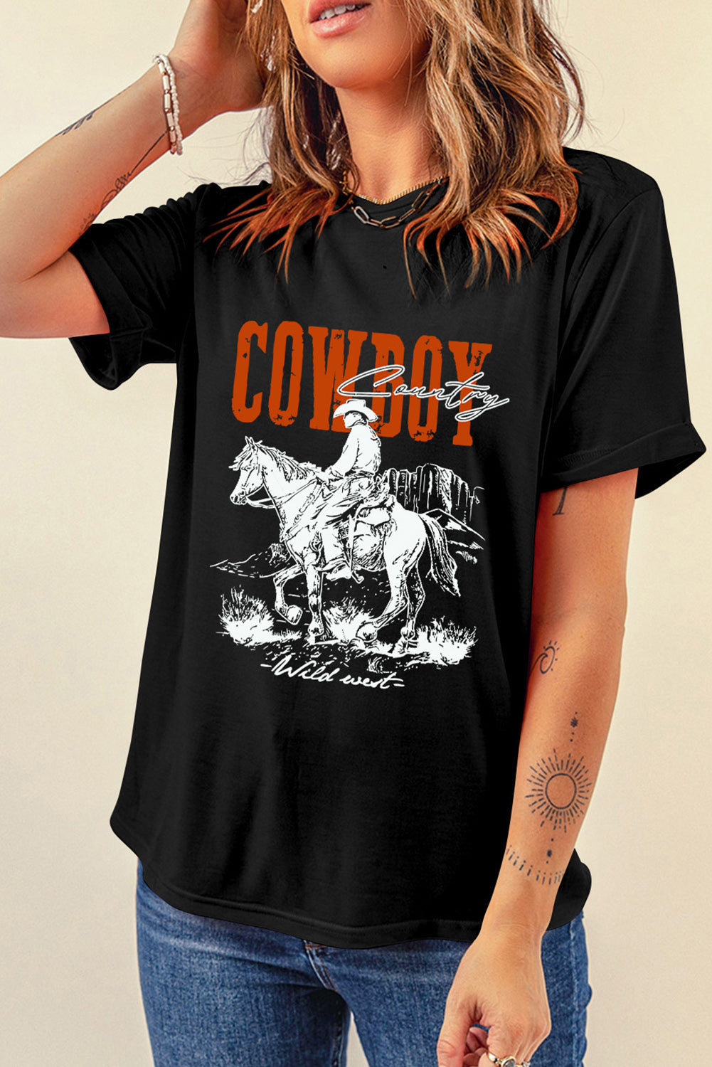 COWBOY Camiseta Manga Corta Cuello Redondo