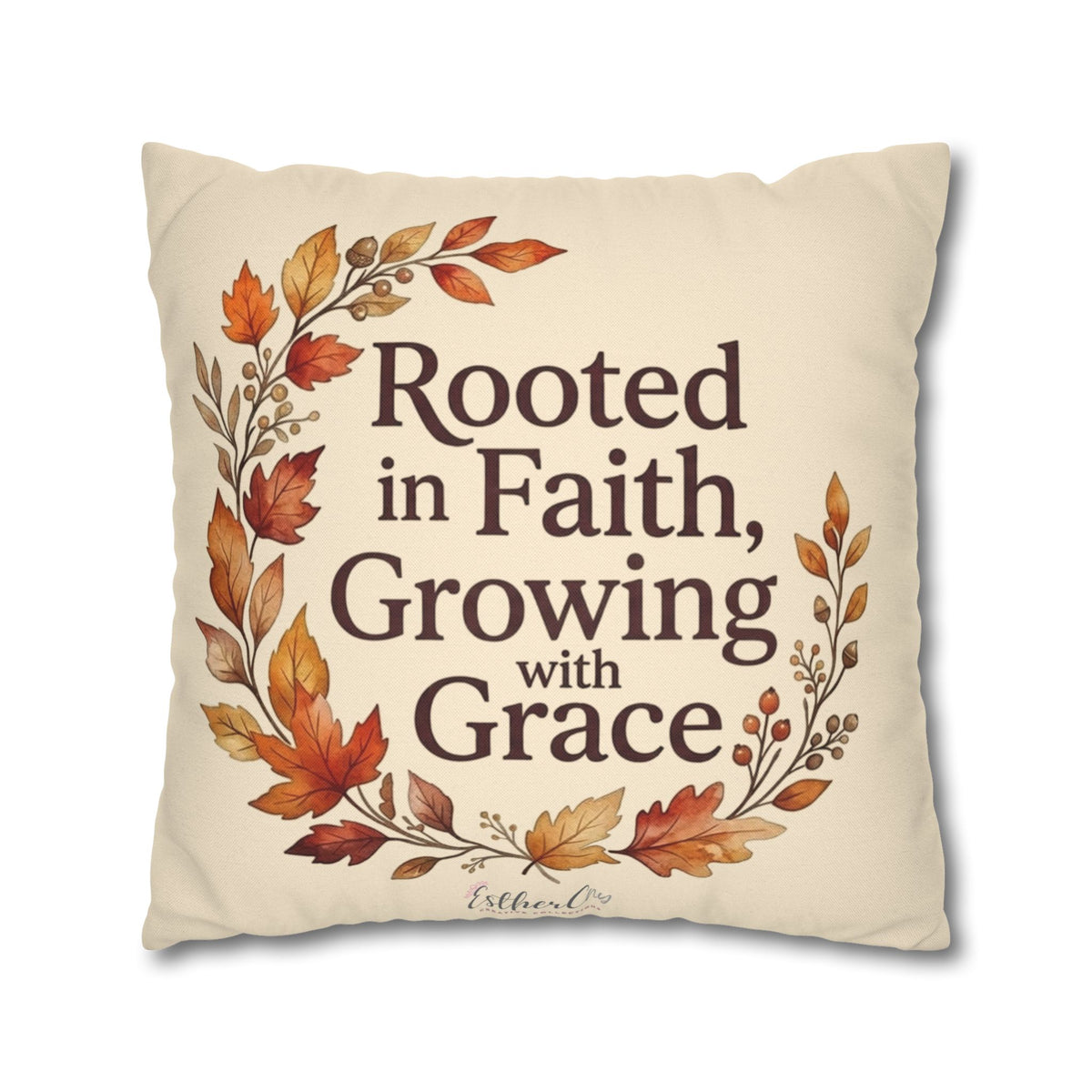 Faith Pillow - "Rooted in Faith, Growing with Grace" Fall Decorative Throw Pillowcase