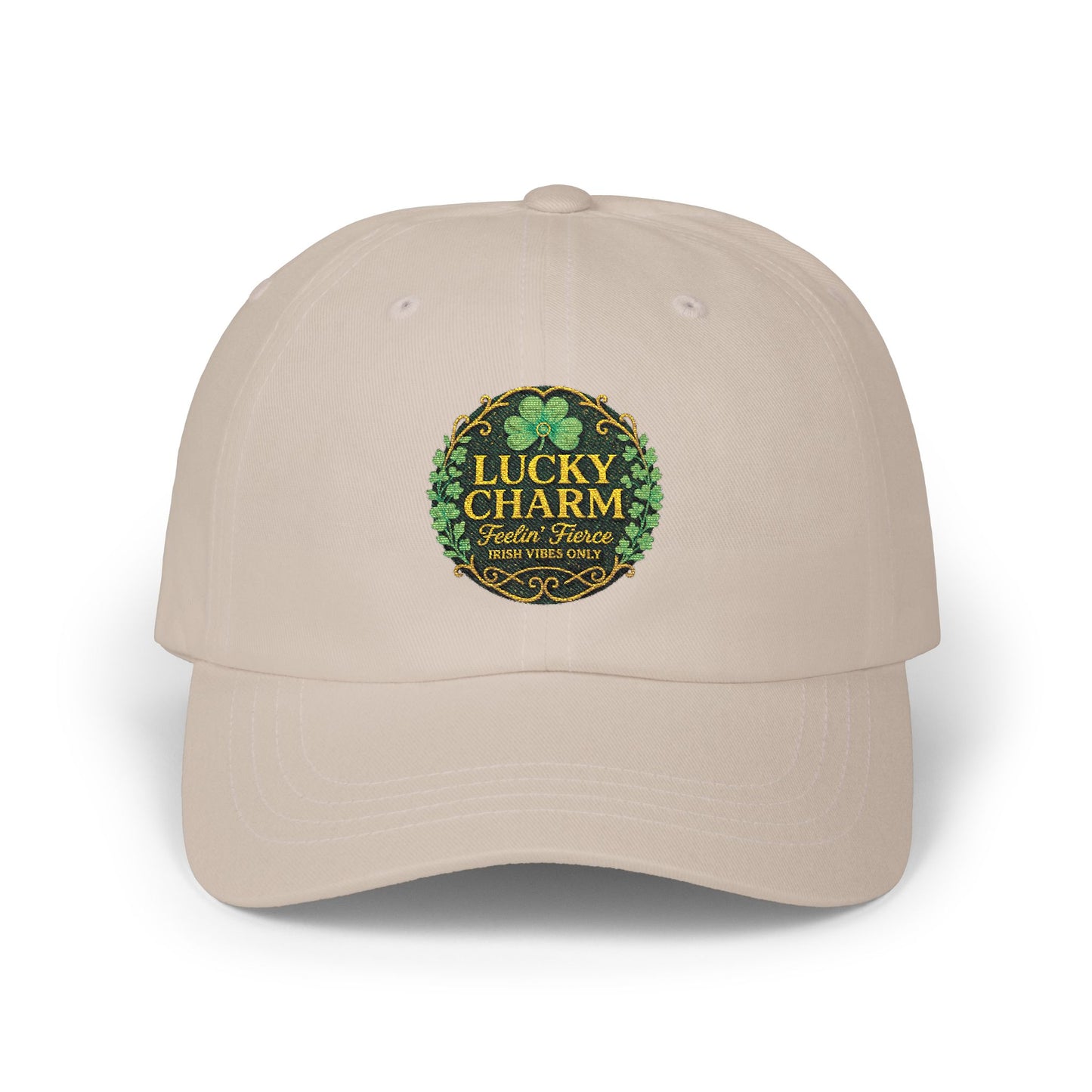 Luck Charm Feelin' Fierce Irish Vibes Only Embroidered Dad Cap