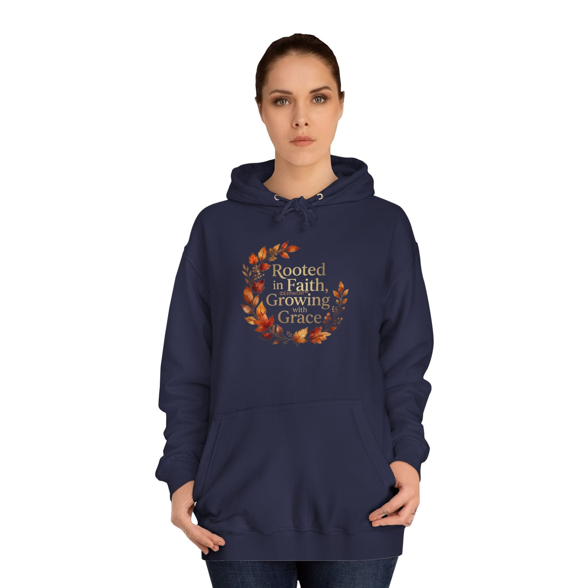 Hoodie - Rooted in Faith, Growing with Grace, Fall Wreath Hoodie