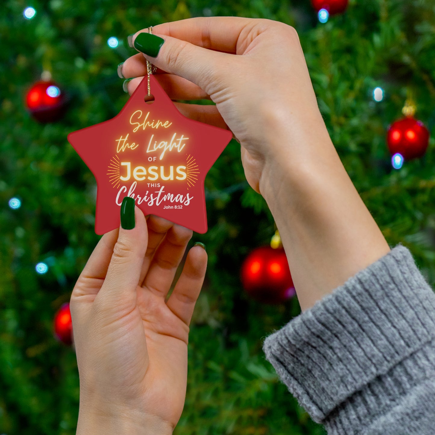 Christmas -Ceramic Ornament, 4 Shapes