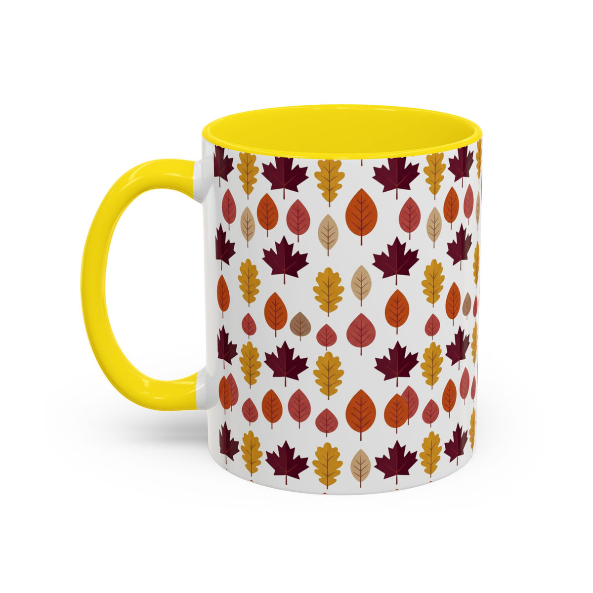 Autumn Leaves Accent Coffee Mug – Fall Leaf Pattern 11/15oz