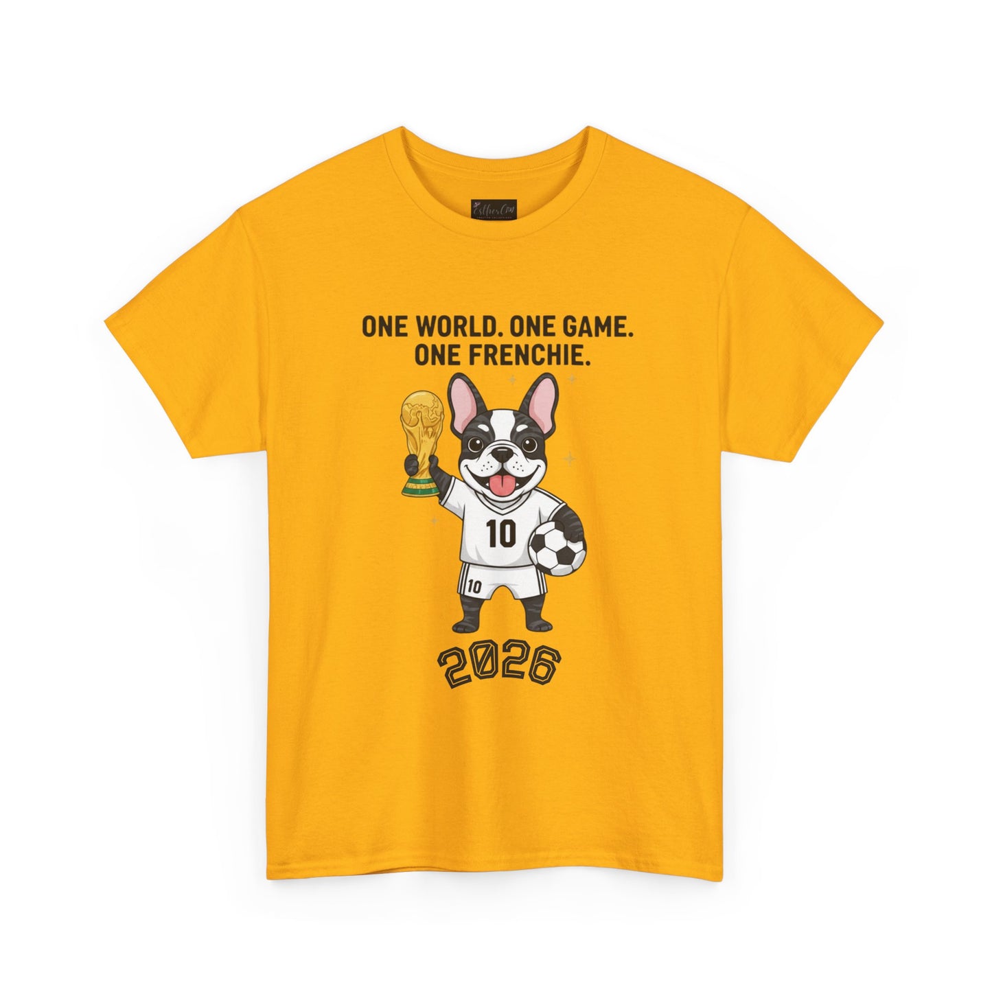 One World One Game One Frenchie World Cup 2026 T-Shirt | Soccer Dog Tee