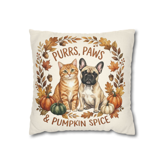Purrs, Paws & Pumpkin Spice Fall Pillowcase