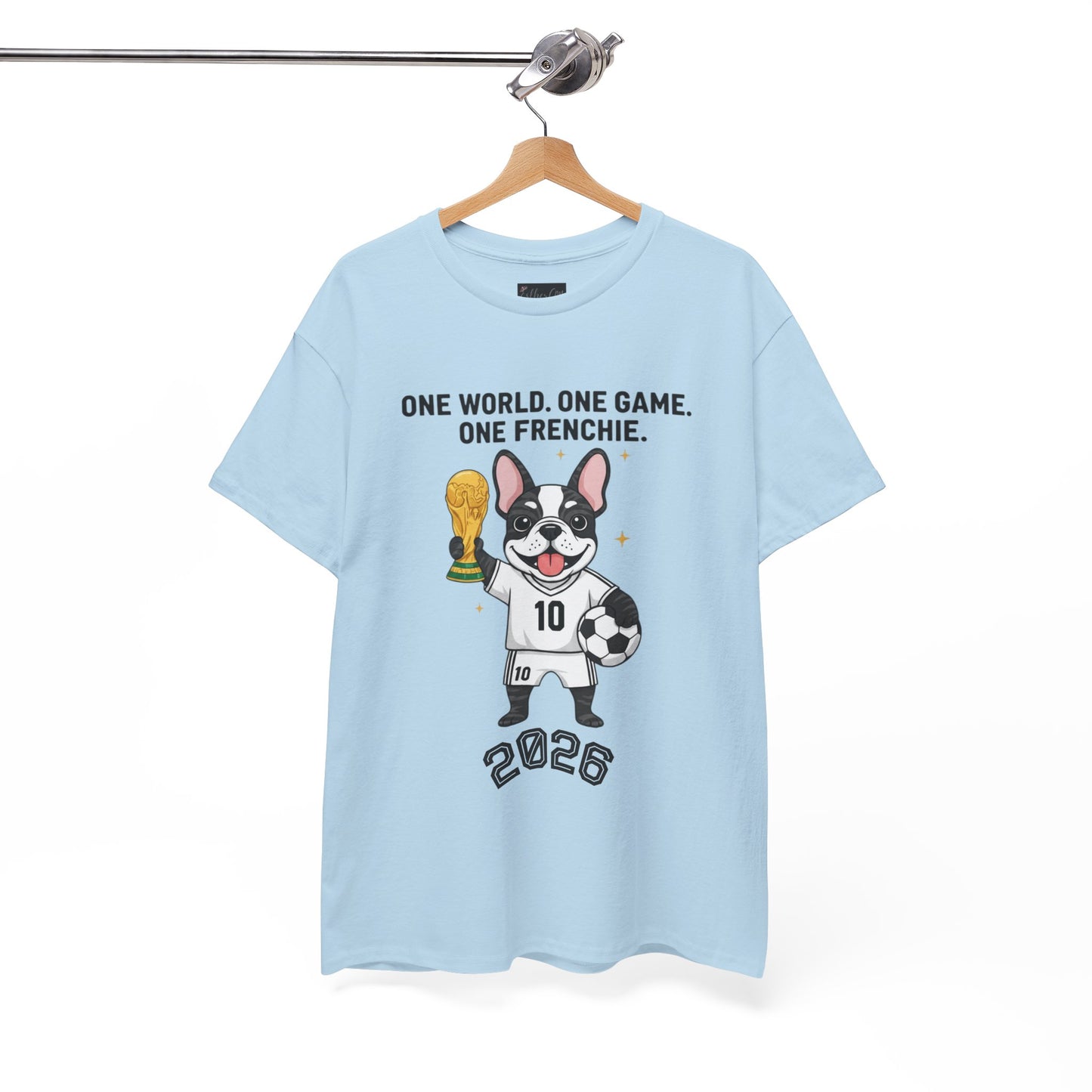 One World One Game One Frenchie World Cup 2026 T-Shirt | Soccer Dog Tee