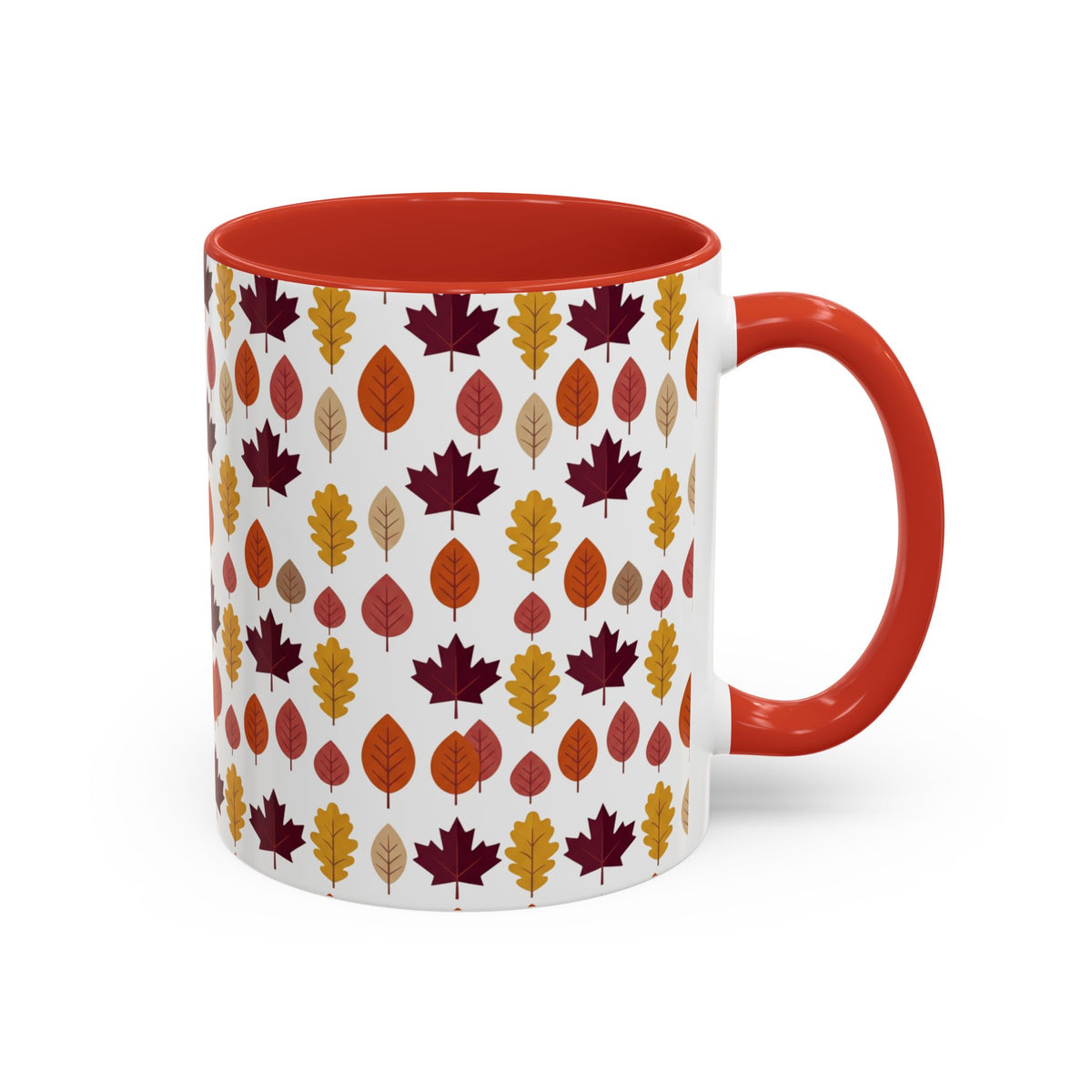 Autumn Leaves Accent Coffee Mug – Fall Leaf Pattern 11/15oz