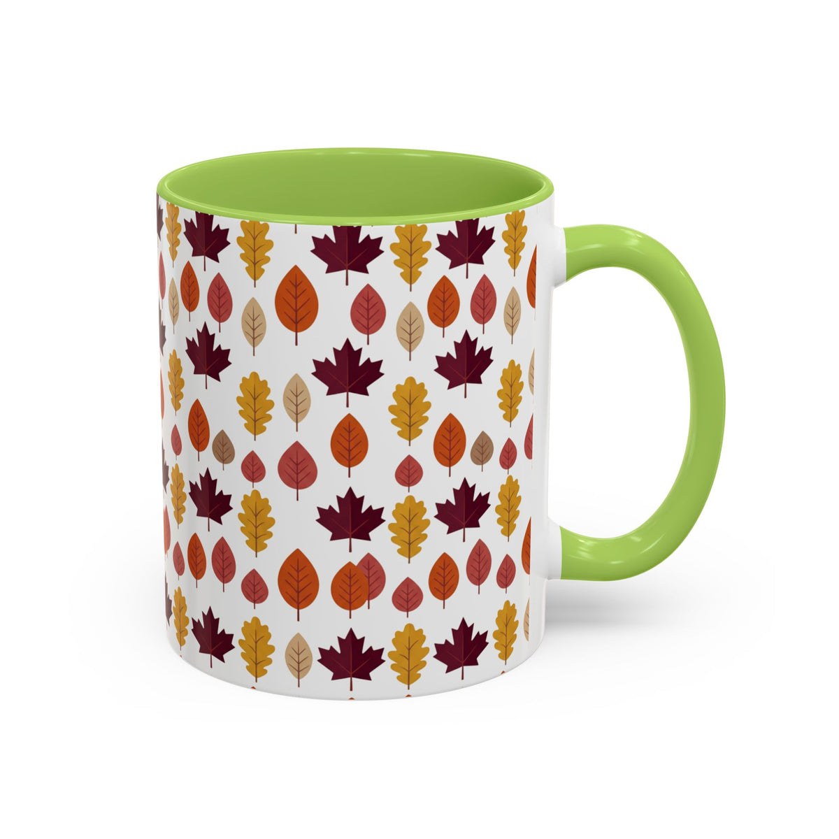 Autumn Leaves Accent Coffee Mug – Fall Leaf Pattern 11/15oz