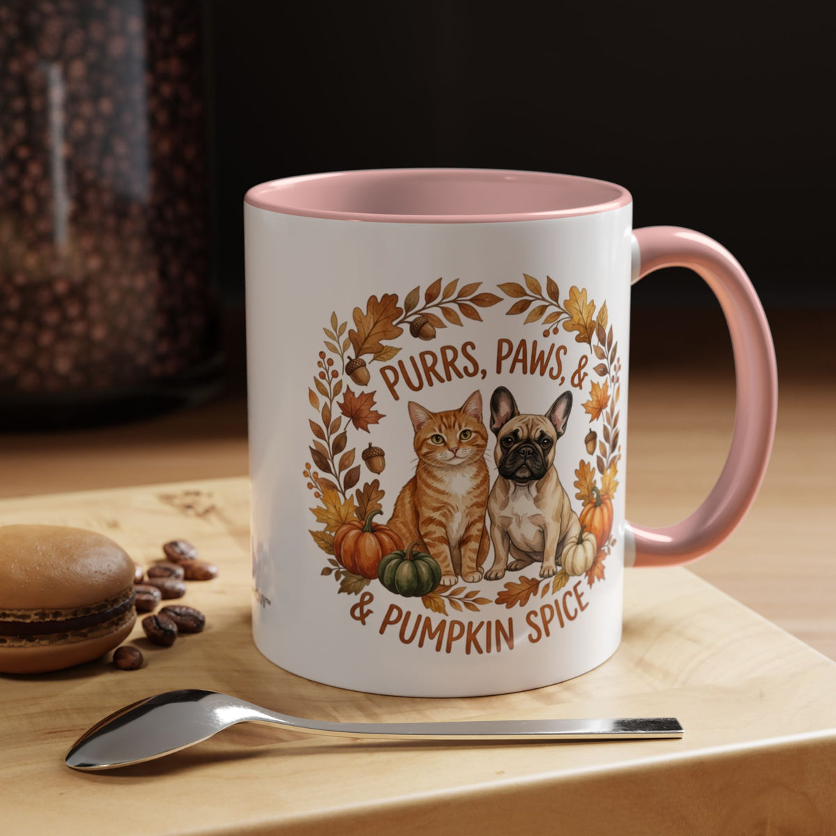 Fall Pet Mug - "Purrs, Paws & Pumpkin Spice" Accent Coffee Mug