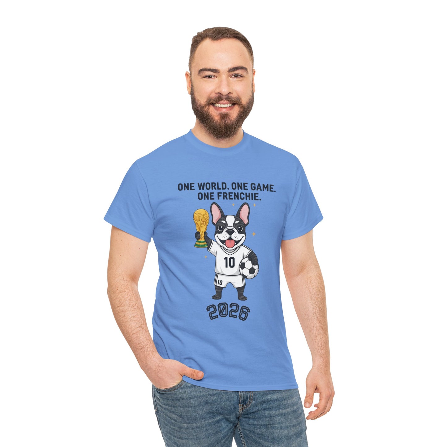 One World One Game One Frenchie World Cup 2026 T-Shirt | Soccer Dog Tee
