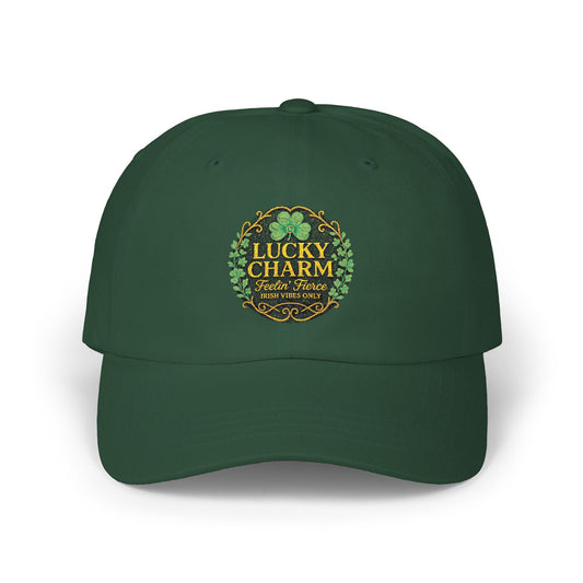 Luck Charm Feelin' Fierce Irish Vibes Only Embroidered Dad Cap