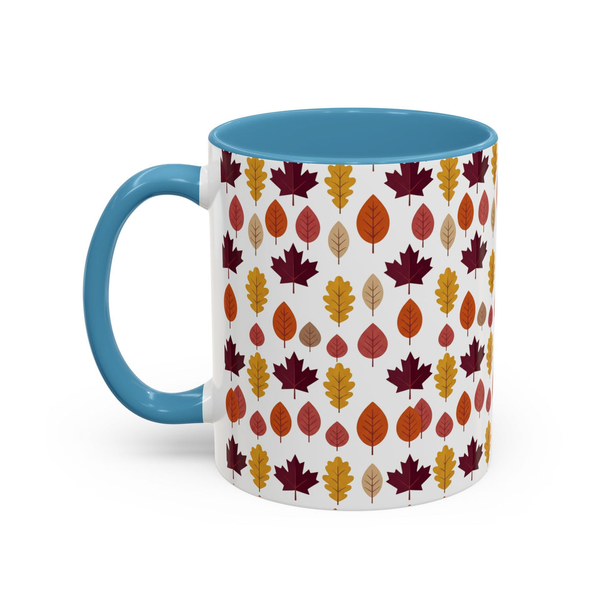 Autumn Leaves Accent Coffee Mug – Fall Leaf Pattern 11/15oz