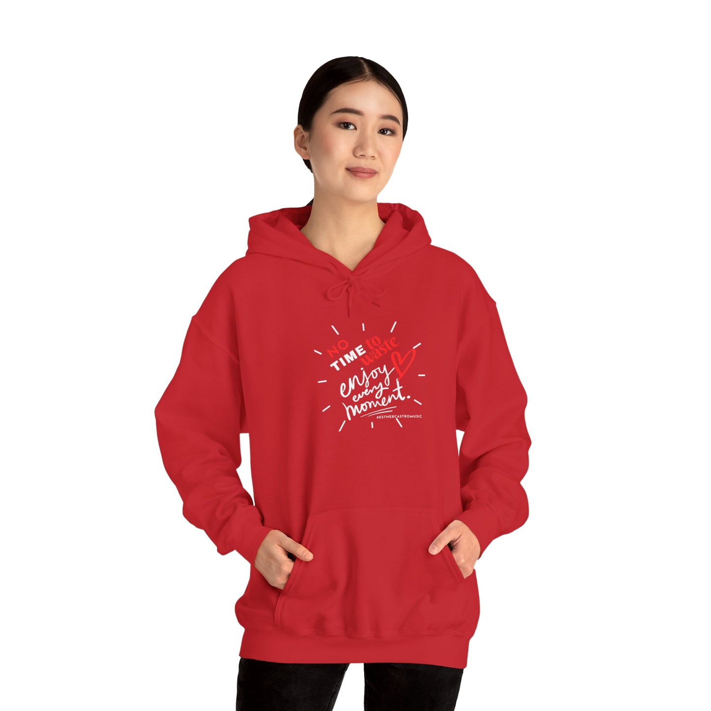 No Time to Waste Unisex Hoodie - Cozy Cotton/Poly Blend Sweater for Cold Days, Kangaroo Pocket, Stylish Drawstring - Holiday Gift,