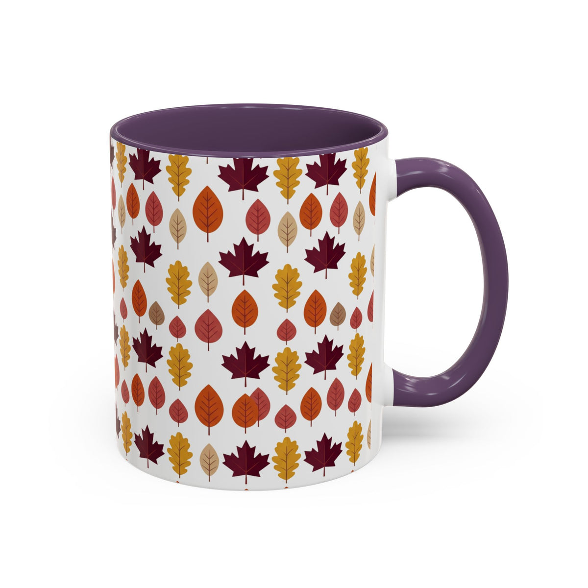 Autumn Leaves Accent Coffee Mug – Fall Leaf Pattern 11/15oz