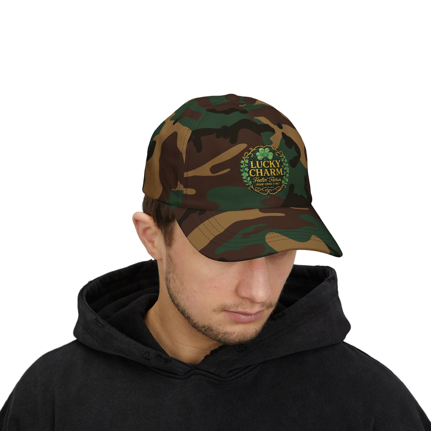 Luck Charm Feelin' Fierce Irish Vibes Only Embroidered Dad Cap