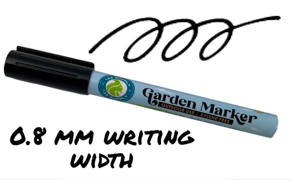 133 SUPPLY - 2 Pack Garden Marker Pen Permanent Markers Black (UV Fade Resistant Marker Pens for Plant Markers Garden Markers Waterproof Pen Black Markers Outdoor Marker for Garden Plant Labels 0.8mm)