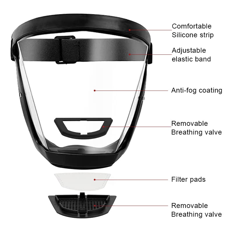 ascavs Face Shield,Super Protective Face Shield Mask for Work,Full Face Shield for Weed Whacking,Anti-Fog Face Shield for Grinding and Cutting,Anti-fog Full Face Shield