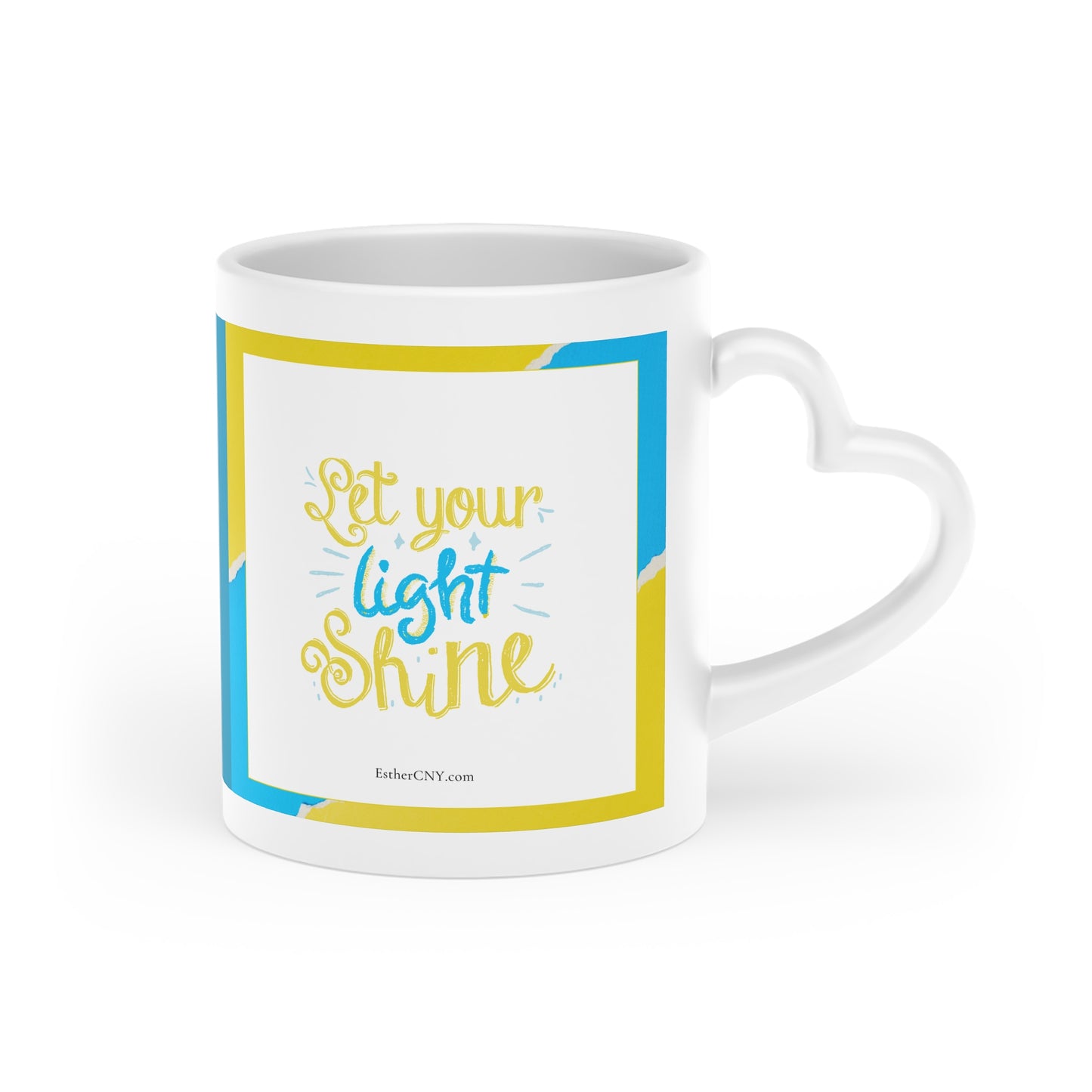 Let your Light Shine - Heart-Shaped Mug