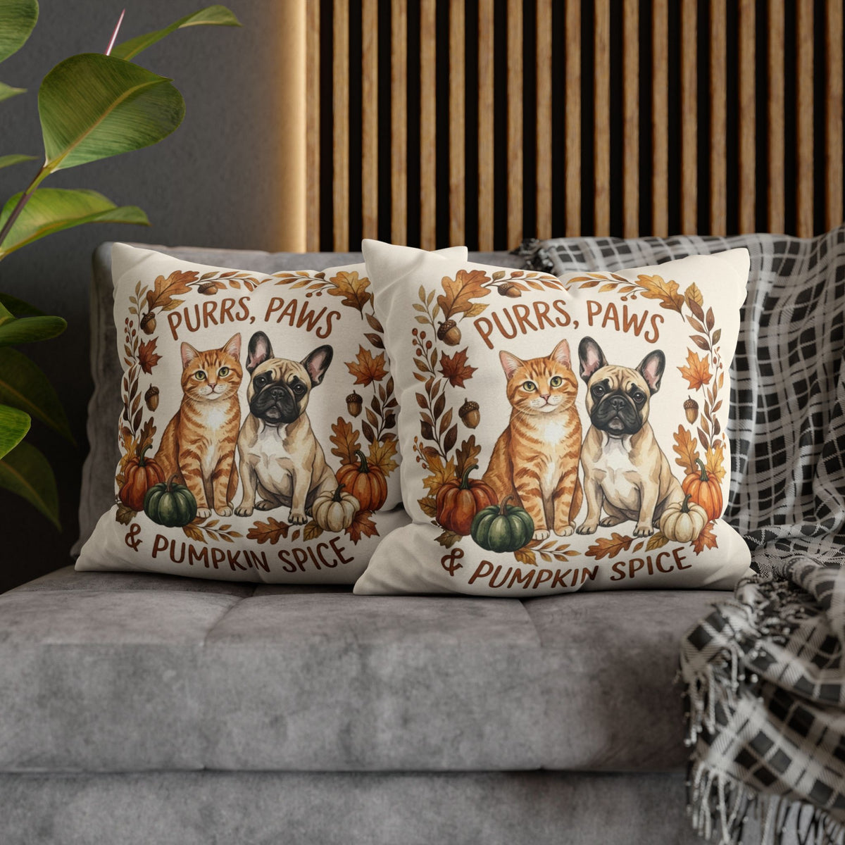 Purrs, Paws & Pumpkin Spice Fall Pillowcase