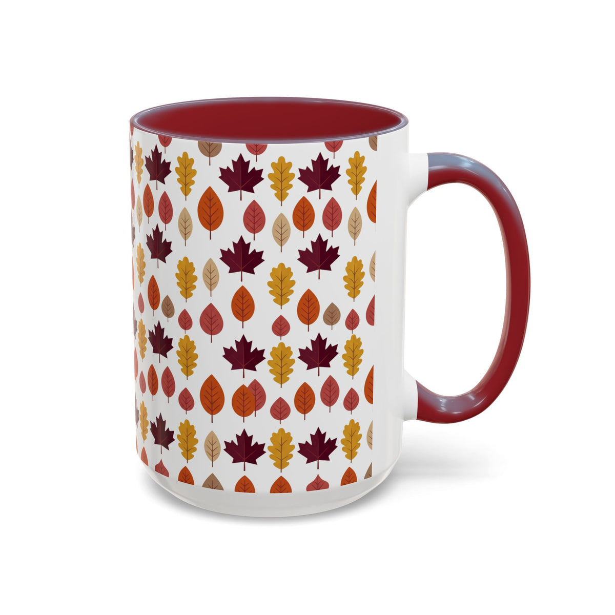 Autumn Leaves Accent Coffee Mug – Fall Leaf Pattern 11/15oz
