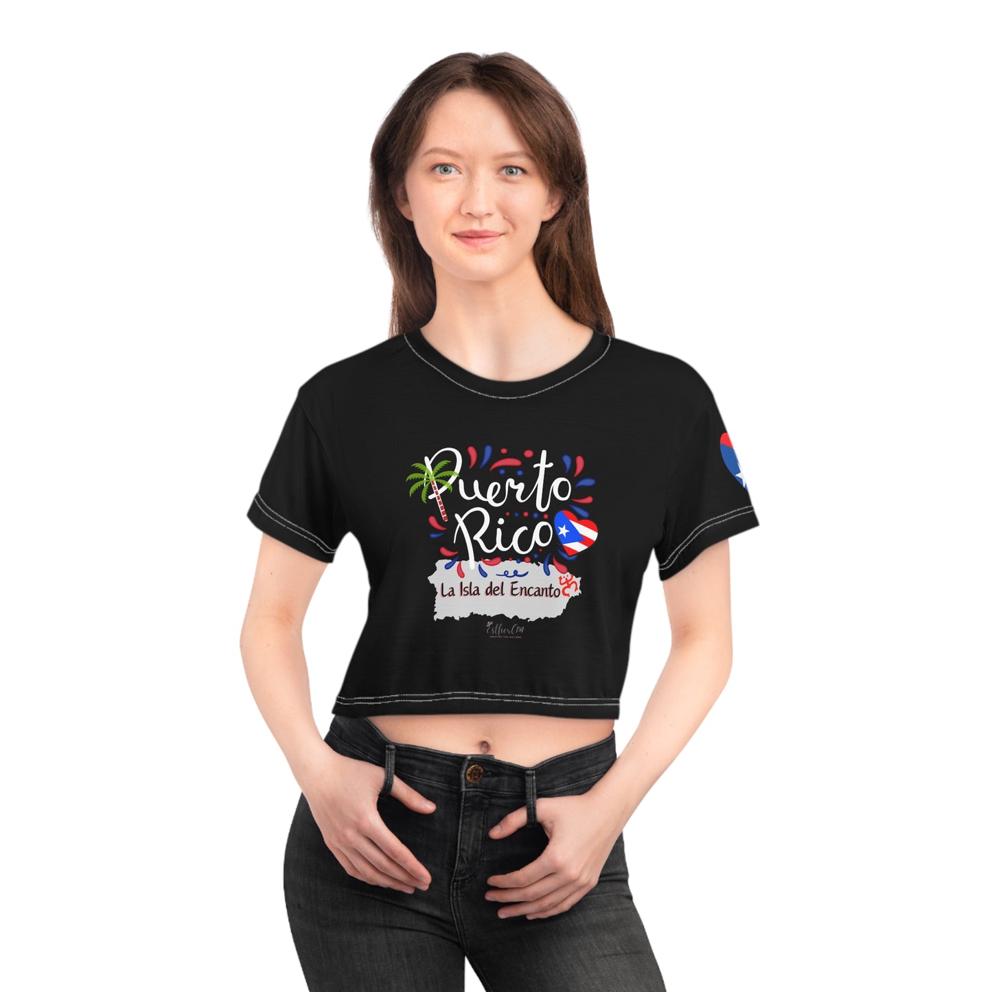 Puerto Rico "Isla del Encanto" Crop Tee — Women's Top
