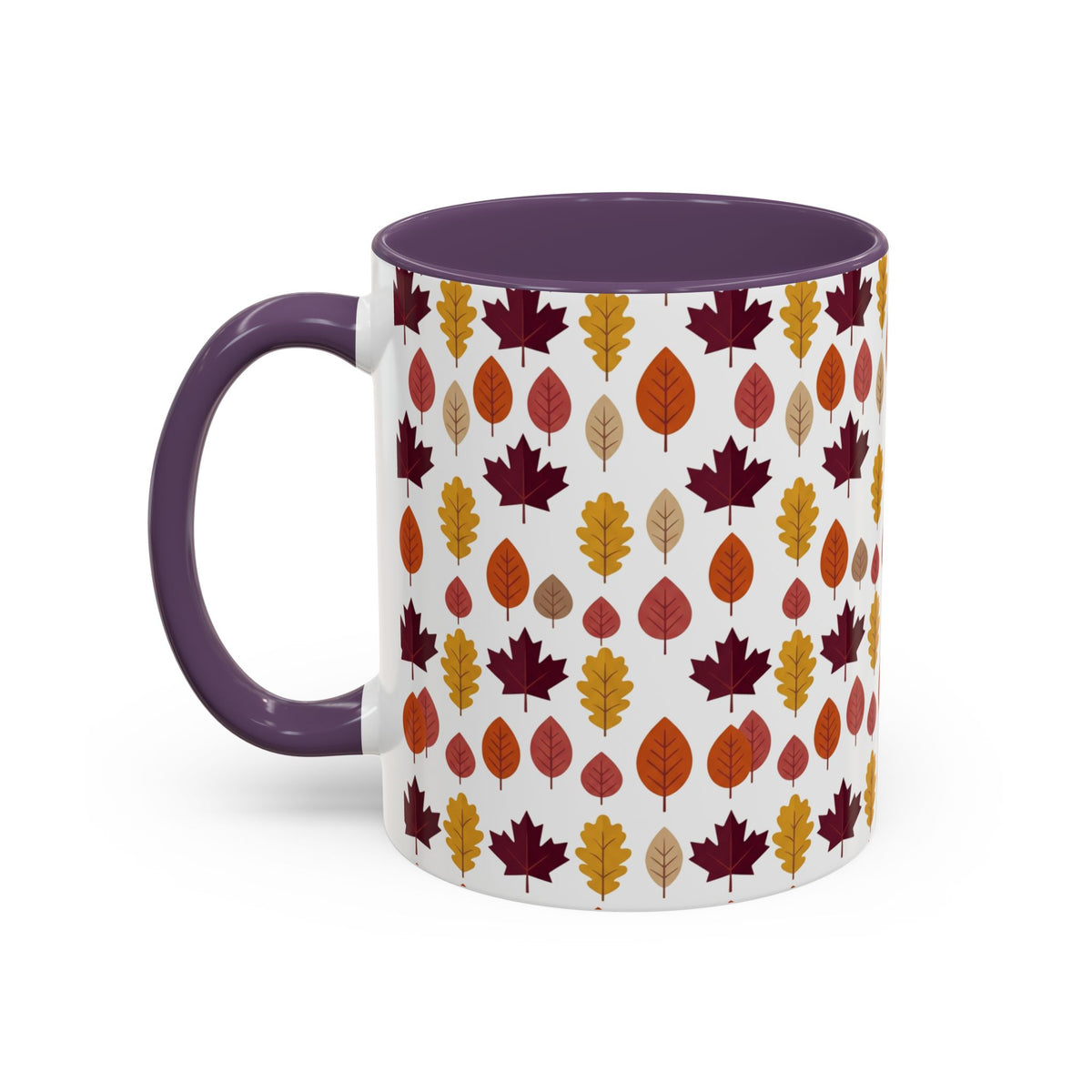 Autumn Leaves Accent Coffee Mug – Fall Leaf Pattern 11/15oz
