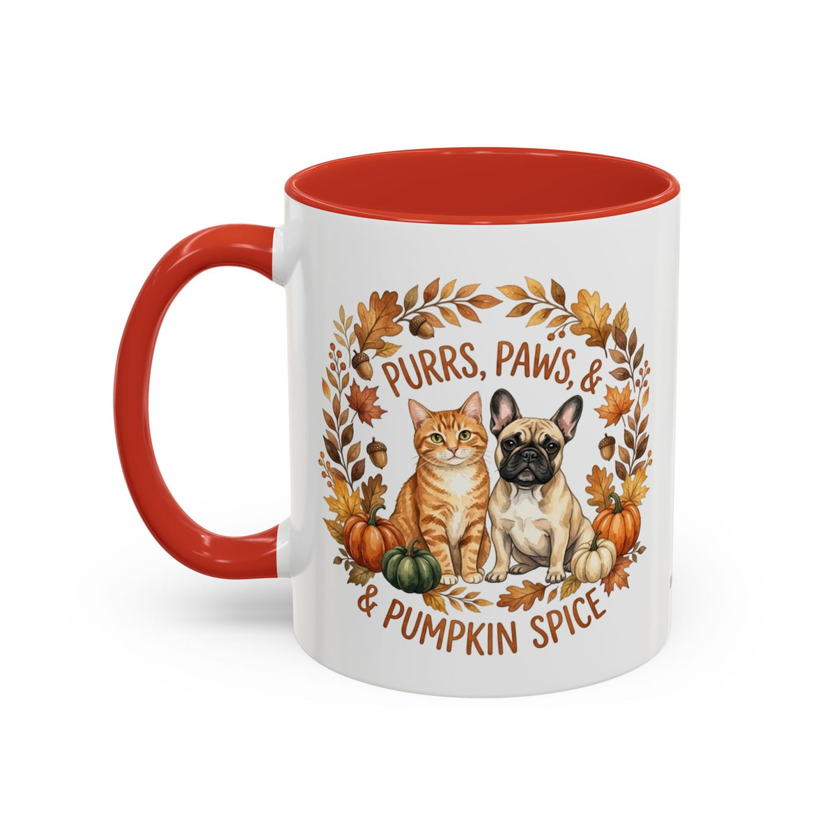 Fall Pet Mug - "Purrs, Paws & Pumpkin Spice" Accent Coffee Mug