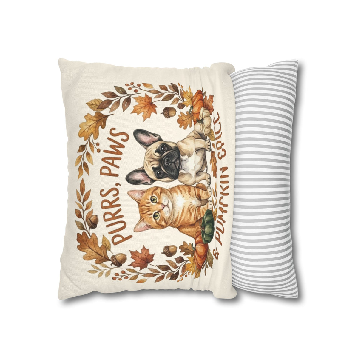 Purrs, Paws & Pumpkin Spice Fall Pillowcase