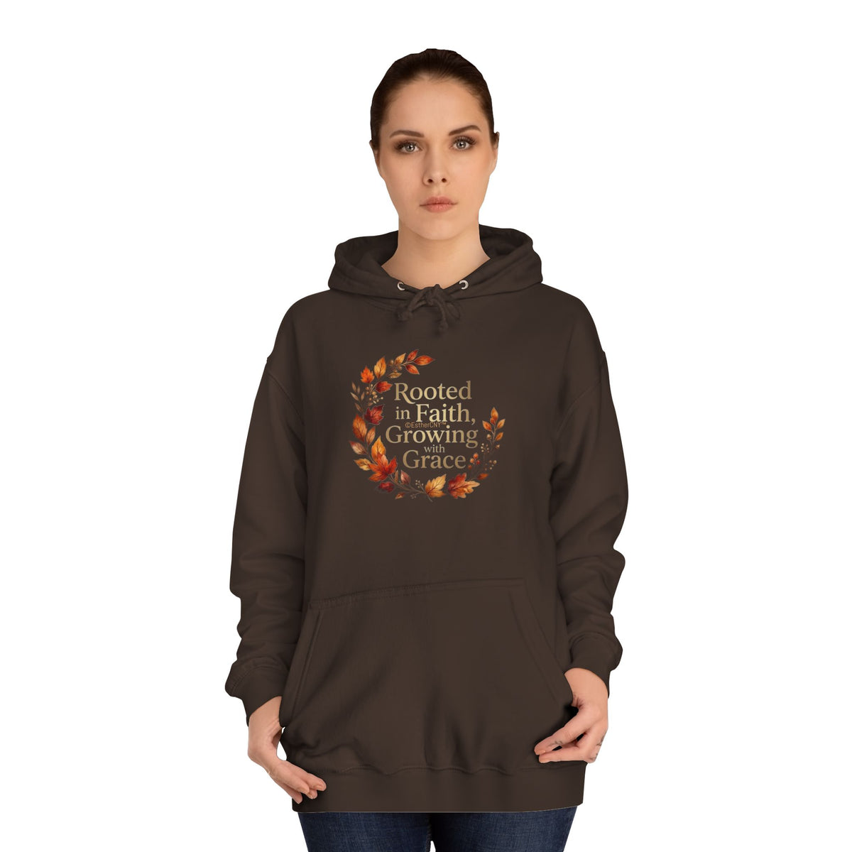 Hoodie - Rooted in Faith, Growing with Grace, Fall Wreath Hoodie