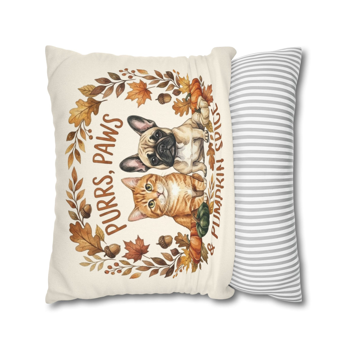 Purrs, Paws & Pumpkin Spice Fall Pillowcase
