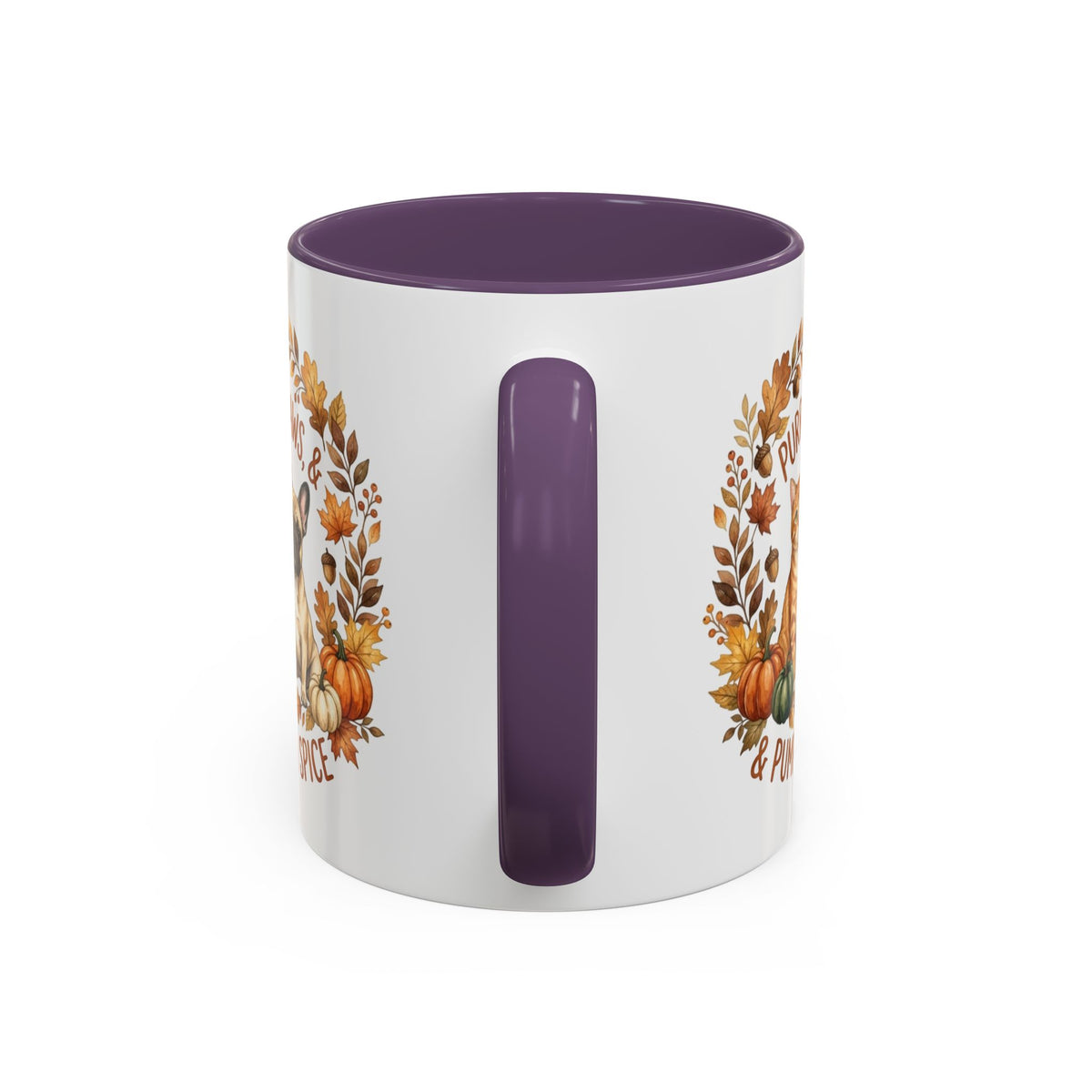 Fall Pet Mug - "Purrs, Paws & Pumpkin Spice" Accent Coffee Mug