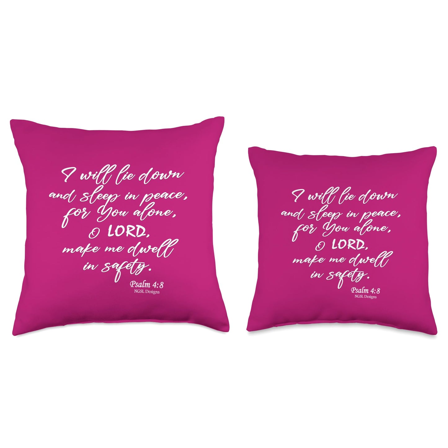 Psalms 4:8 Throw pillows Throw Pillow