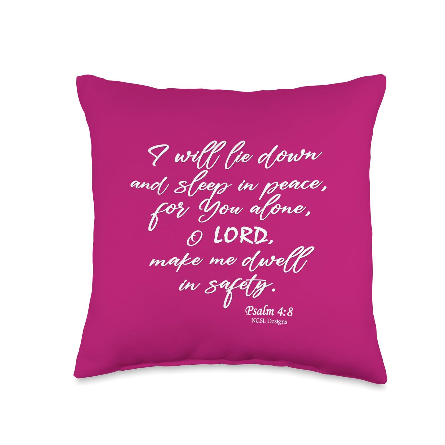 Psalms 4:8 Throw pillows Throw Pillow