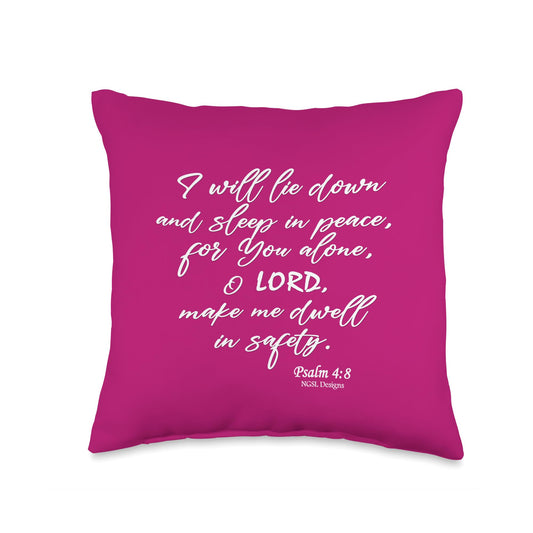 Psalms 4:8 Throw pillows Throw Pillow