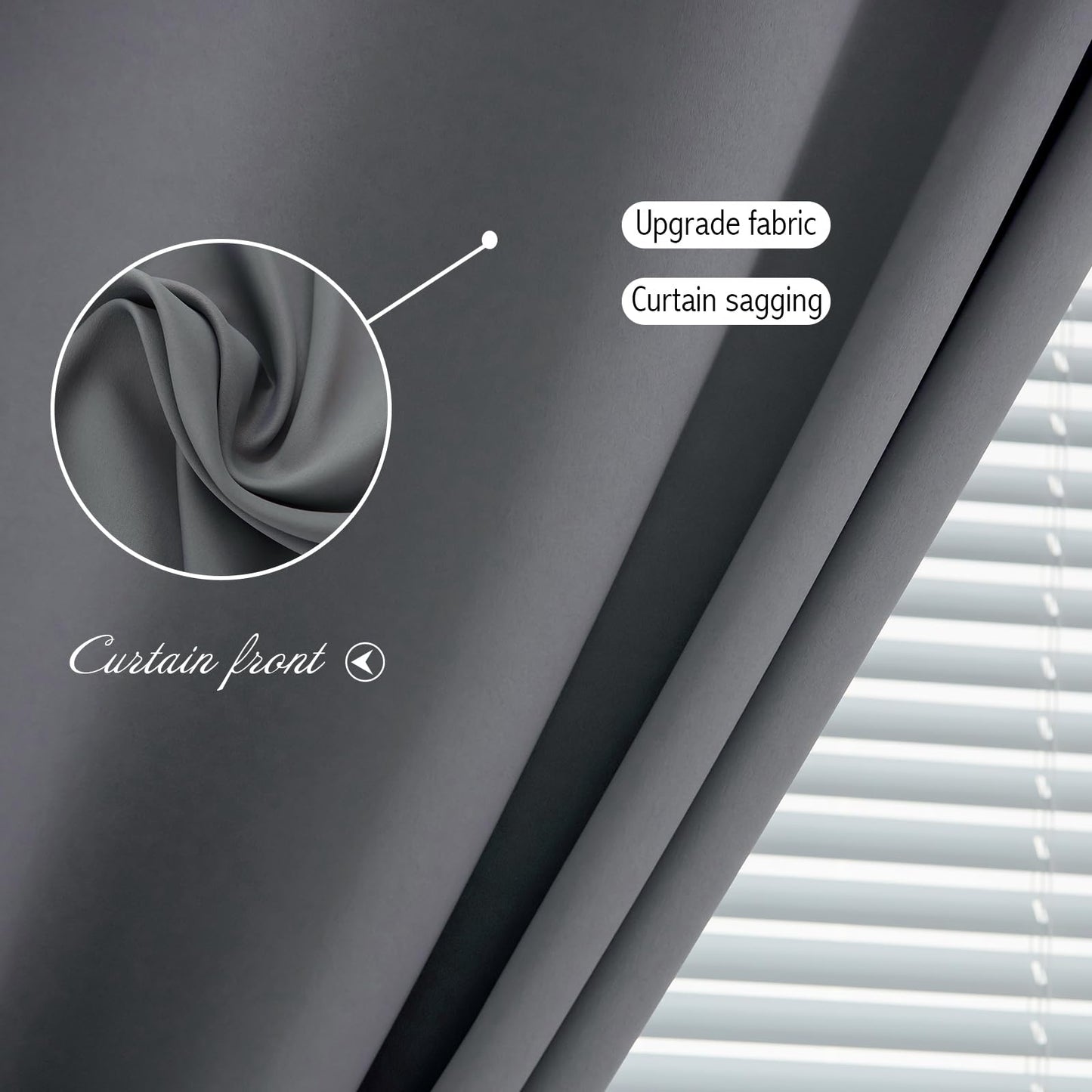 Sovtfides Blackout Curtains with Self Adhesive Tape No Rod No Drill Easy Install Window Cover for Bedroom Kitchen Dorm 34" W X 59" L Grey 1 Panel