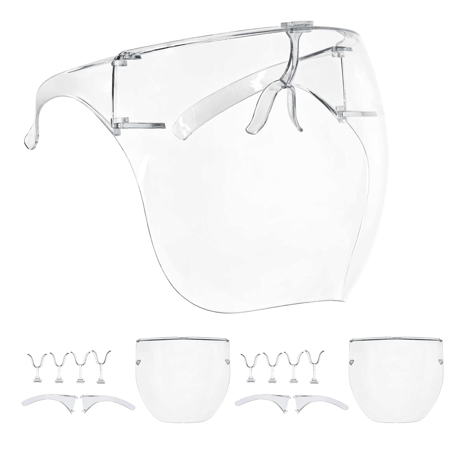 Salon World Safety (Pack of 3 Protective Face Shield Full Cover Visor Glasses with Frames - Ultra Clear Reusable Plastic Goggles, Anti-Fog - Eye Nose Mouth Personal Protection, Sanitary Droplet Guard