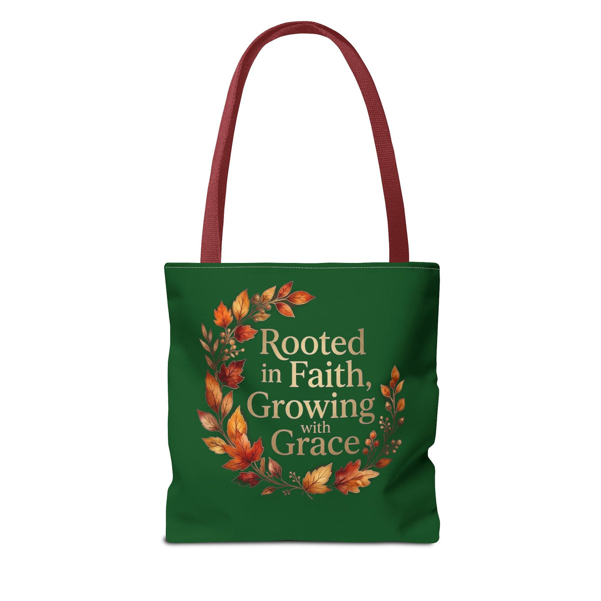 Faith Wreath Tote — "Rooted in Faith, Growing with Grace" Fall Canvas Bag