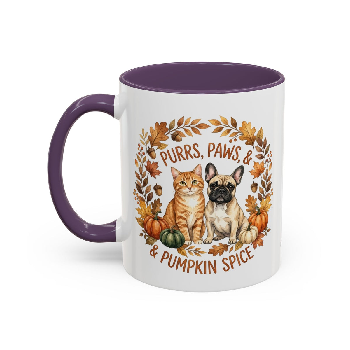 Fall Pet Mug - "Purrs, Paws & Pumpkin Spice" Accent Coffee Mug