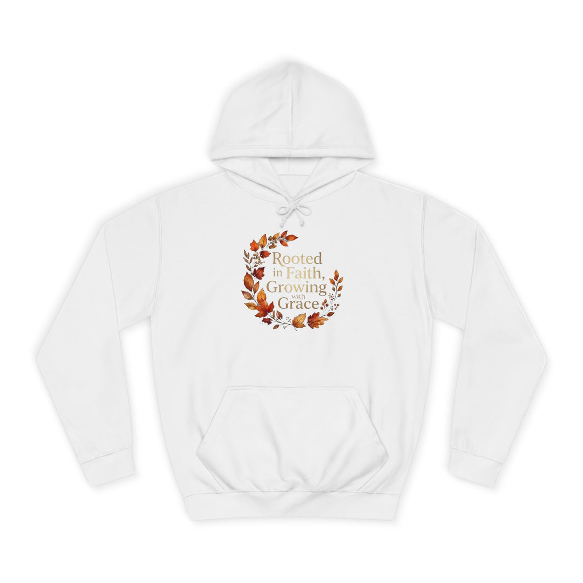 Hoodie - Rooted in Faith, Growing with Grace, Fall Wreath Hoodie